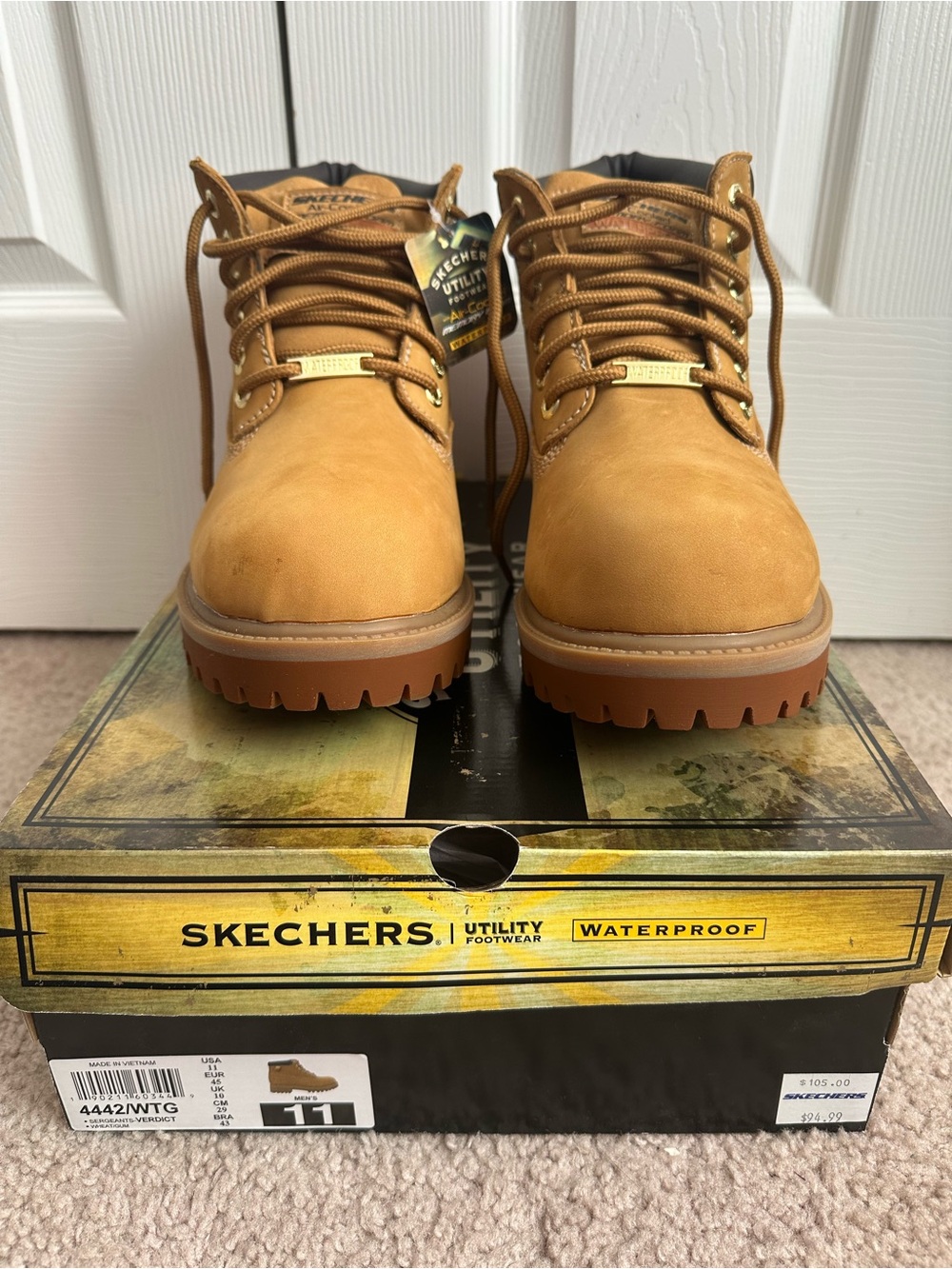Skechers Men's Wheat Tan Waterproof Work Boots